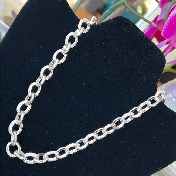 Gennaro Silver Link Statement Necklace - Picture 1 of 5